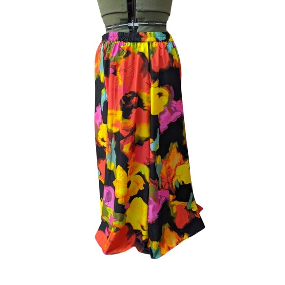 Moon Orchid Floral Maxi Skirt Sz 2X Elastic Waist Colorful Pockets Lightweight - Picture 6 of 9